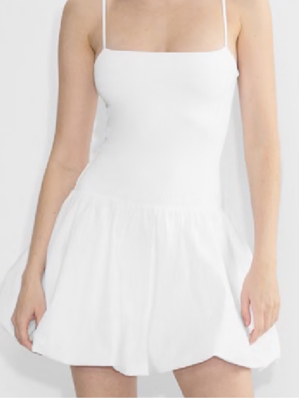 Aritzia Babaton Rolodex Dress White Contour Bubble Hem Mini M